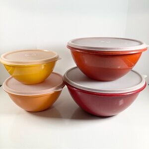 Vintage Tupperware Wonderlier Bowl Set of 4 Bowls and Lids 235